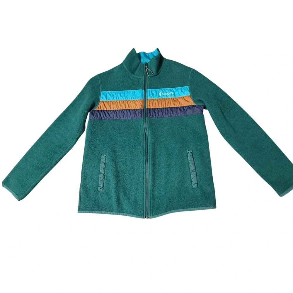 Cotopaxi Teca Full Zip Fleece Jacket Green Multi Colorblock Rainbow M Gorpcore